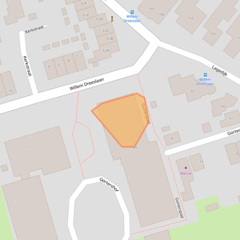 Kaart van postcodegebied 1544SL.