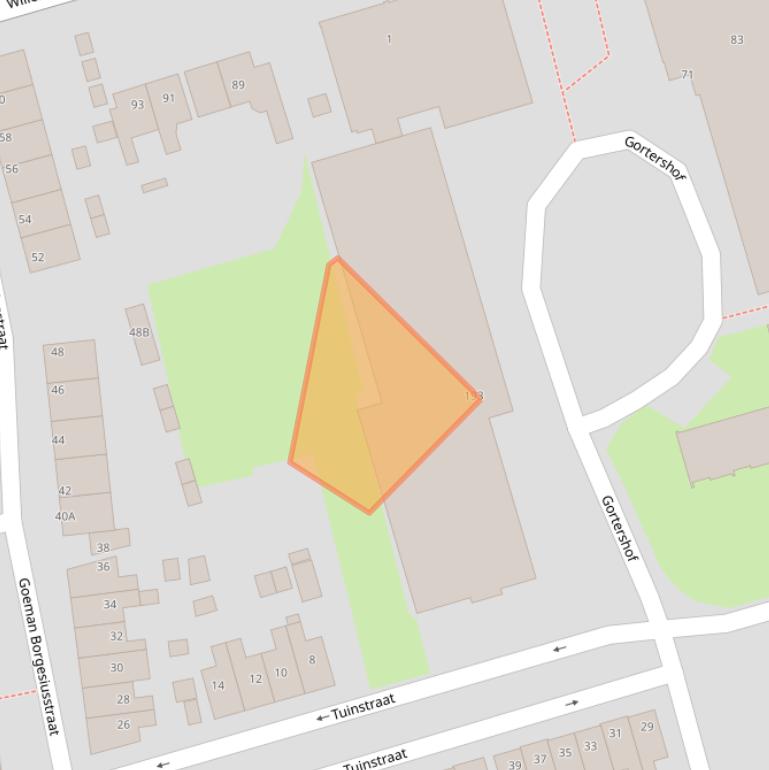 Kaart van postcodegebied 1544SR.