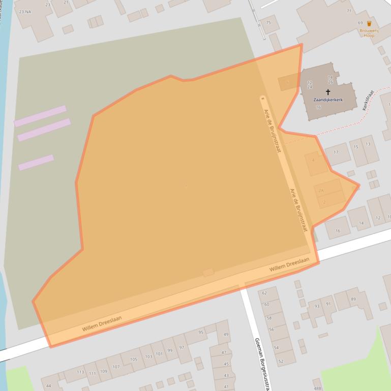 Kaart van postcodegebied 1544ST.