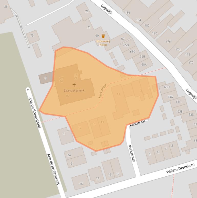 Kaart van postcodegebied 1544SV.