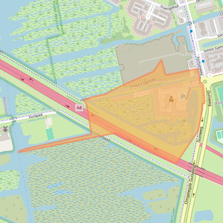 Kaart van postcodegebied 1544TA.