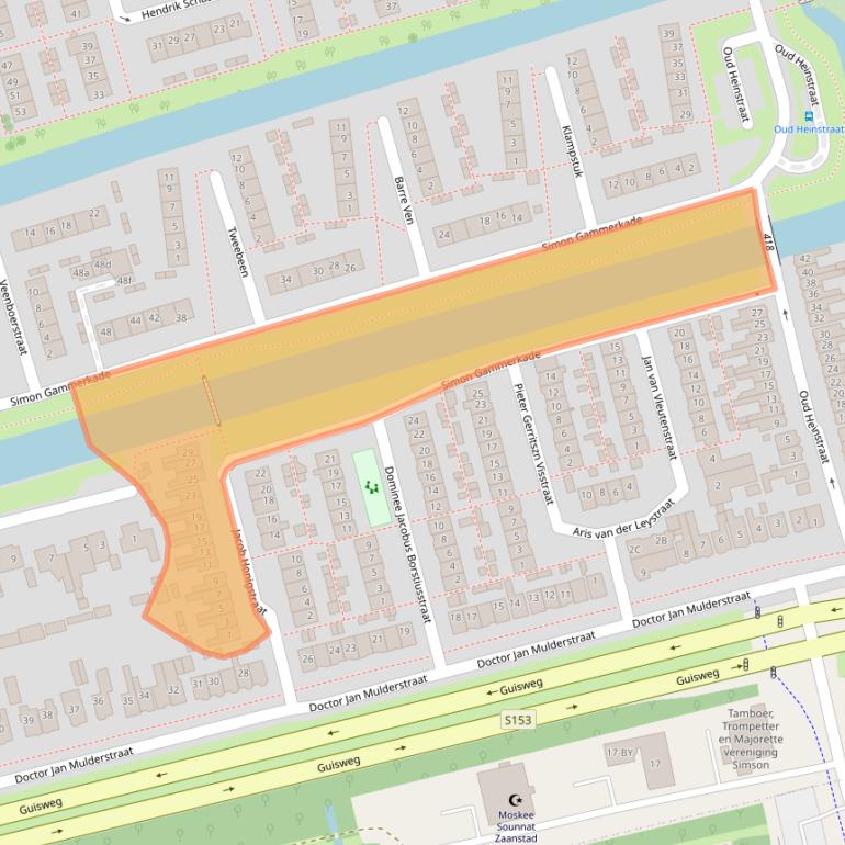 Kaart van postcodegebied 1544VJ.