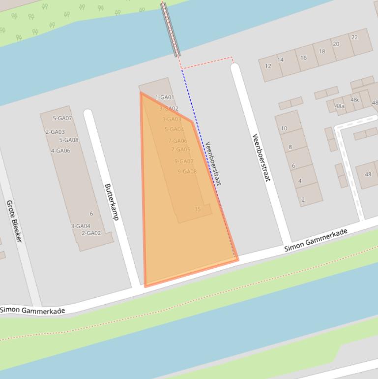 Kaart van postcodegebied 1544VS.