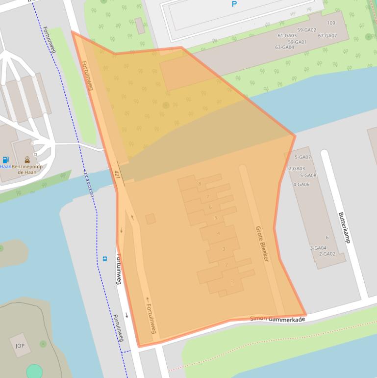 Kaart van postcodegebied 1544VW.