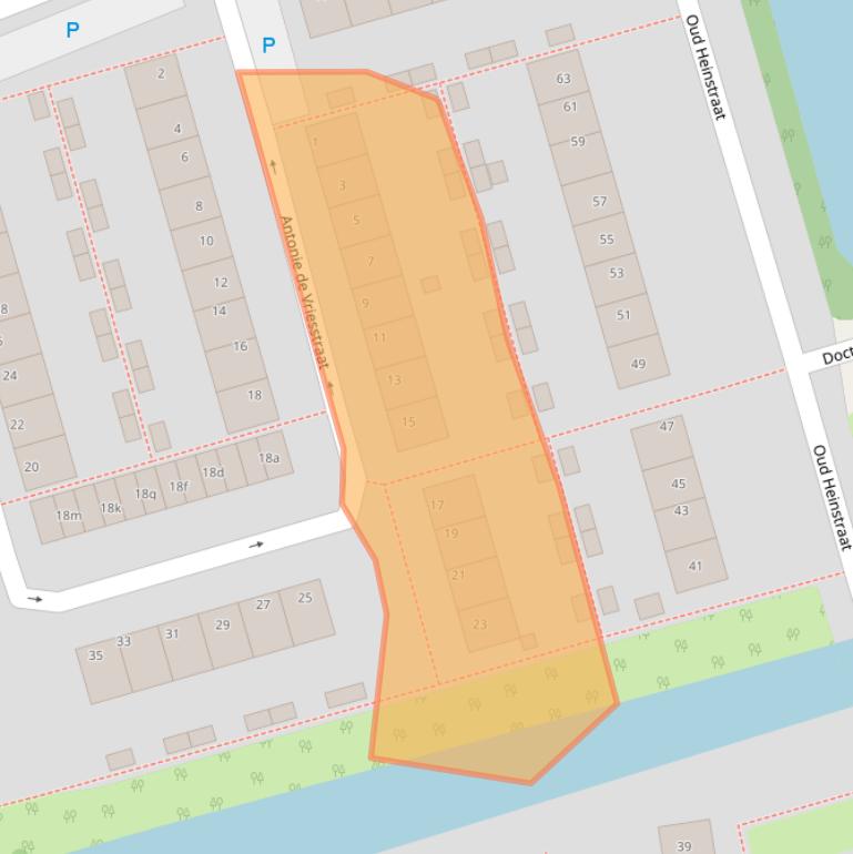 Kaart van postcodegebied 1544WB.