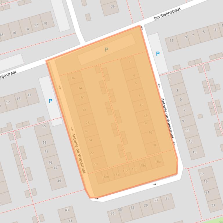 Kaart van postcodegebied 1544WD.
