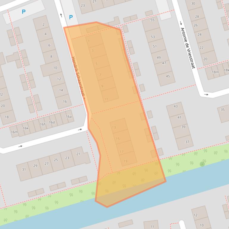 Kaart van postcodegebied 1544WE.