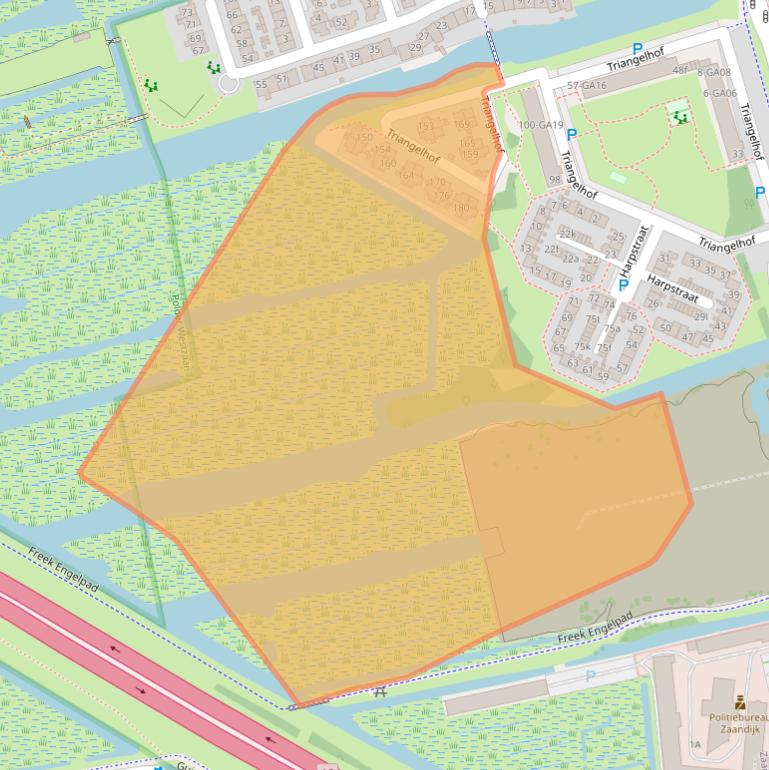 Kaart van postcodegebied 1544WZ.