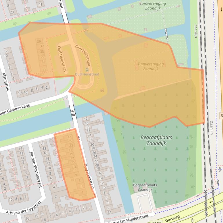 Kaart van postcodegebied 1544XA.
