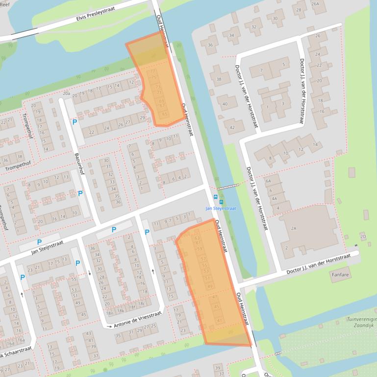 Kaart van postcodegebied 1544XB.