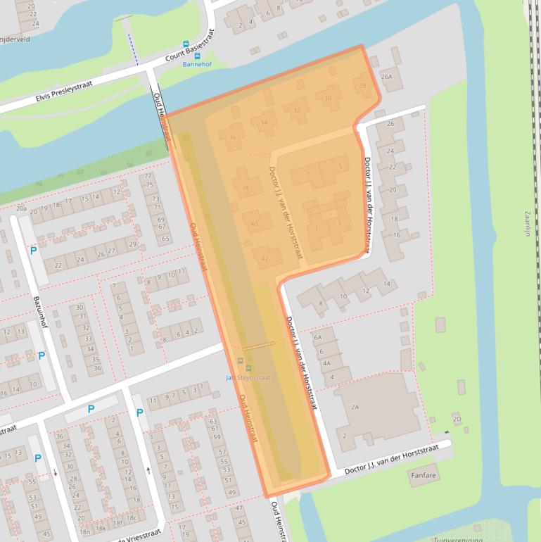 Kaart van postcodegebied 1544XD.