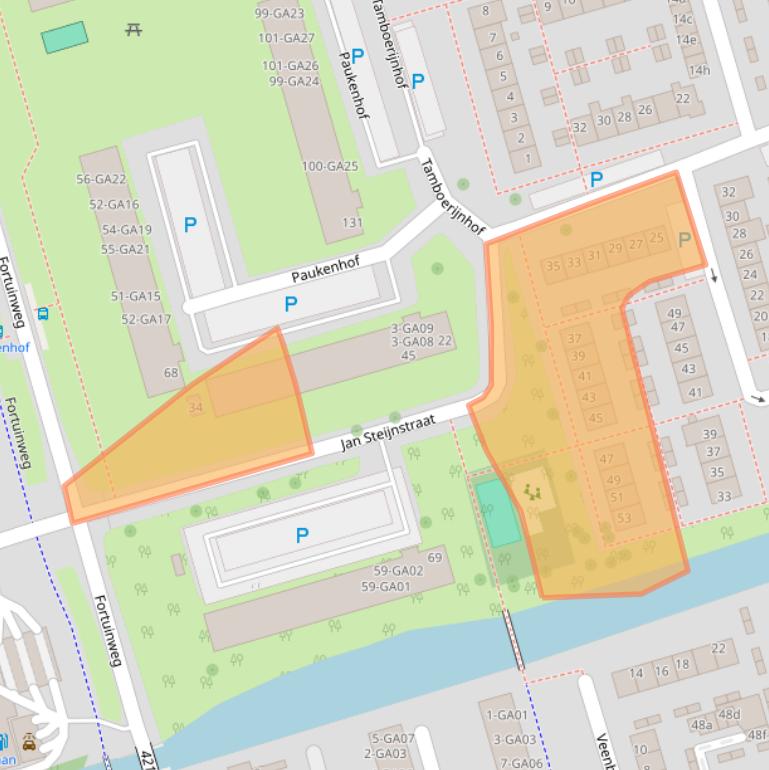 Kaart van postcodegebied 1544XH.