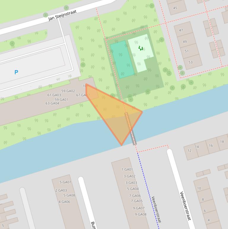 Kaart van postcodegebied 1544XK.