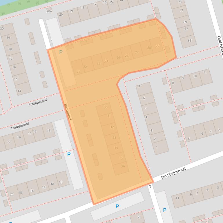Kaart van postcodegebied 1544XP.