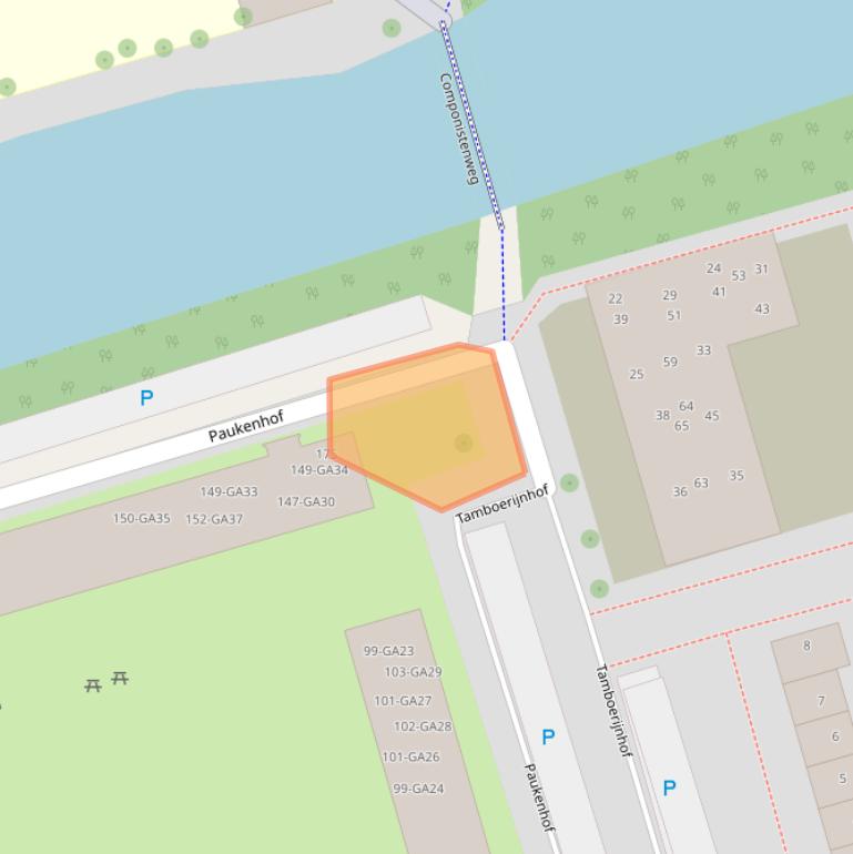 Kaart van postcodegebied 1544ZM.