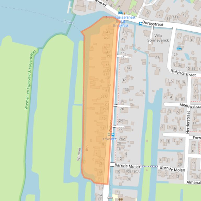 Kaart van postcodegebied 1546LA.