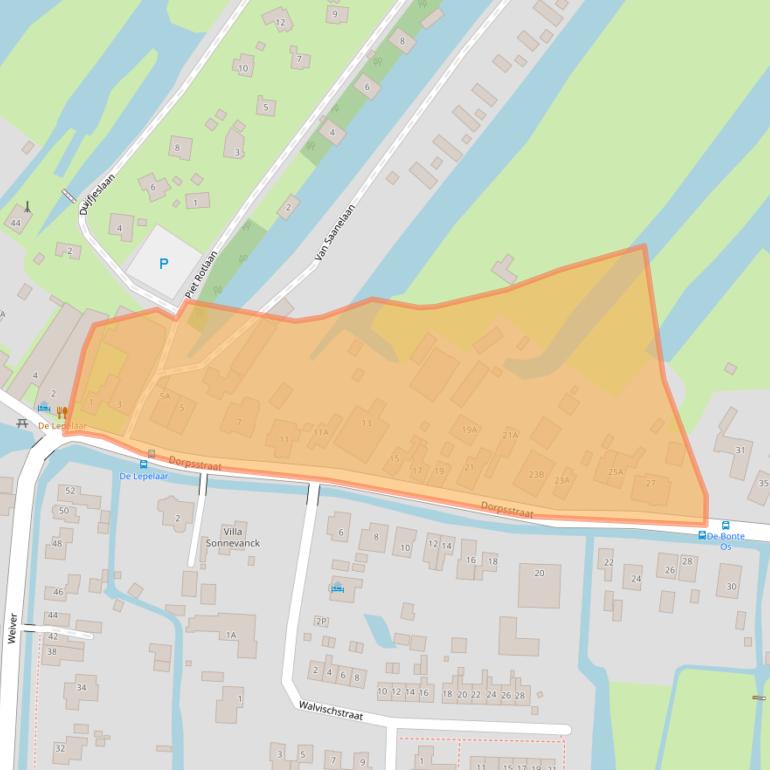 Kaart van postcodegebied 1546LD.