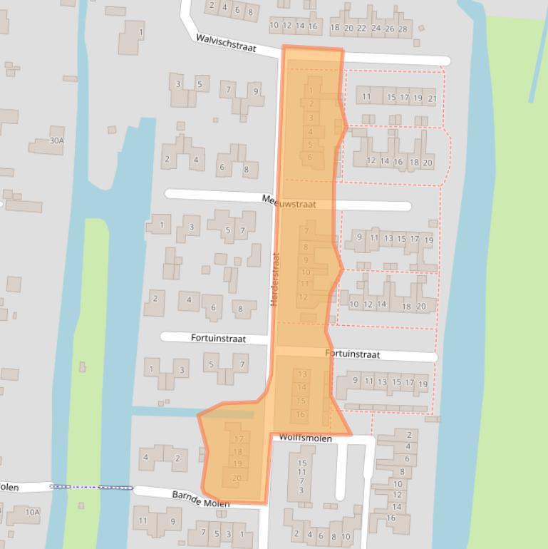 Kaart van postcodegebied 1546LP.