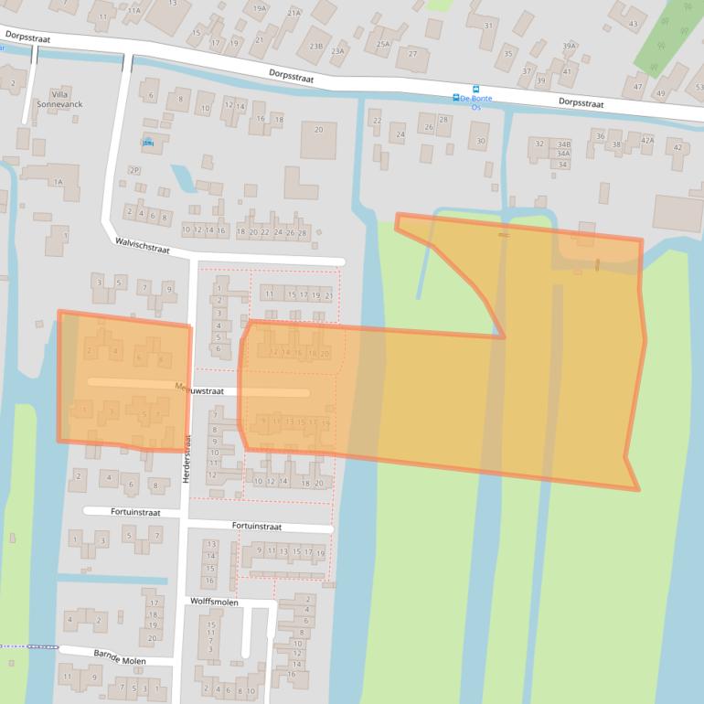 Kaart van postcodegebied 1546LR.