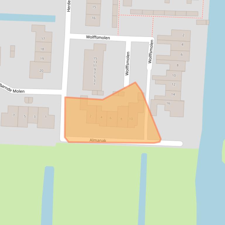 Kaart van postcodegebied 1546LV.