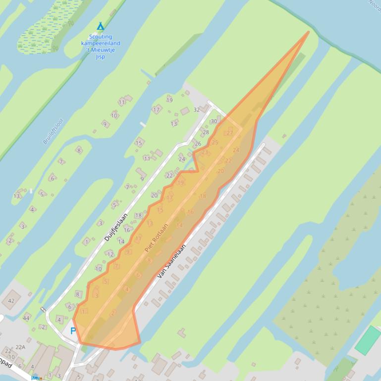 Kaart van postcodegebied 1546MC.