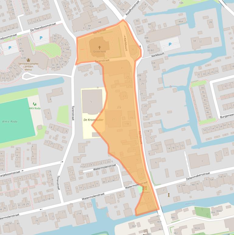 Kaart van postcodegebied 1551AB.