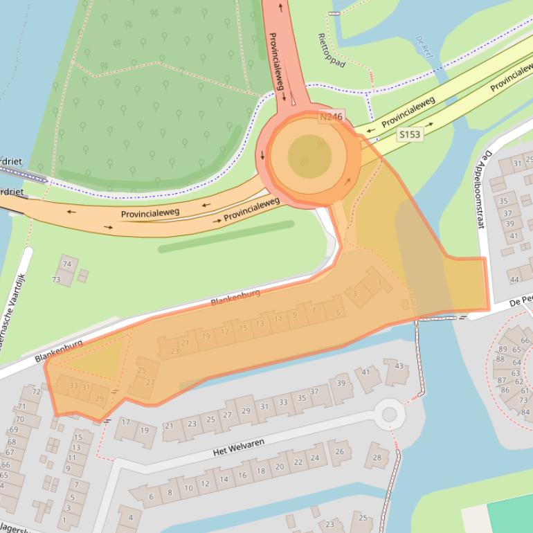Kaart van postcodegebied 1551AS.