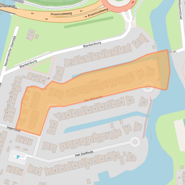 Kaart van postcodegebied 1551AT.