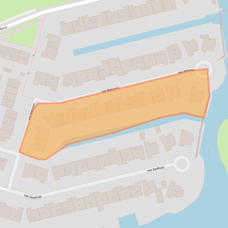 Kaart van postcodegebied 1551AV.