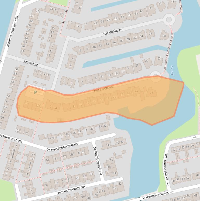 Kaart van postcodegebied 1551AX.