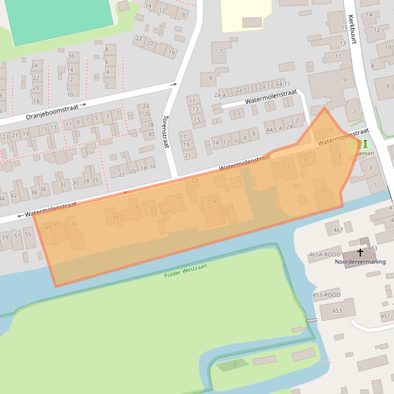 Kaart van postcodegebied 1551BB.