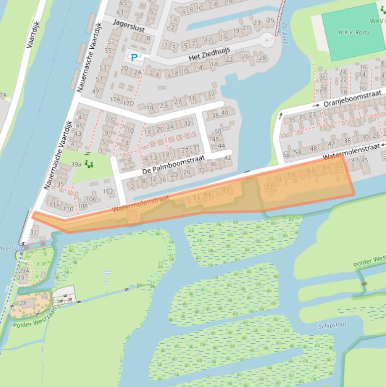 Kaart van postcodegebied 1551BC.