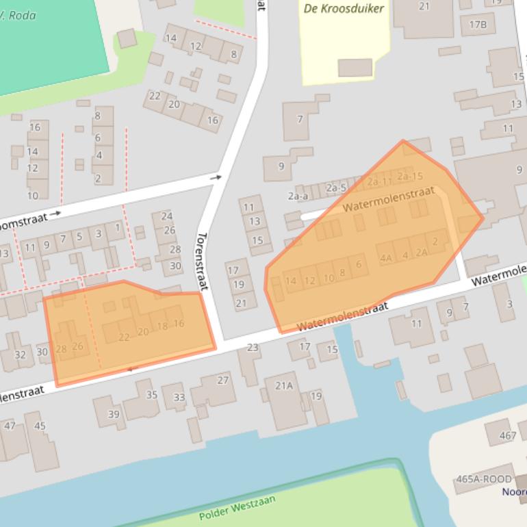 Kaart van postcodegebied 1551BD.