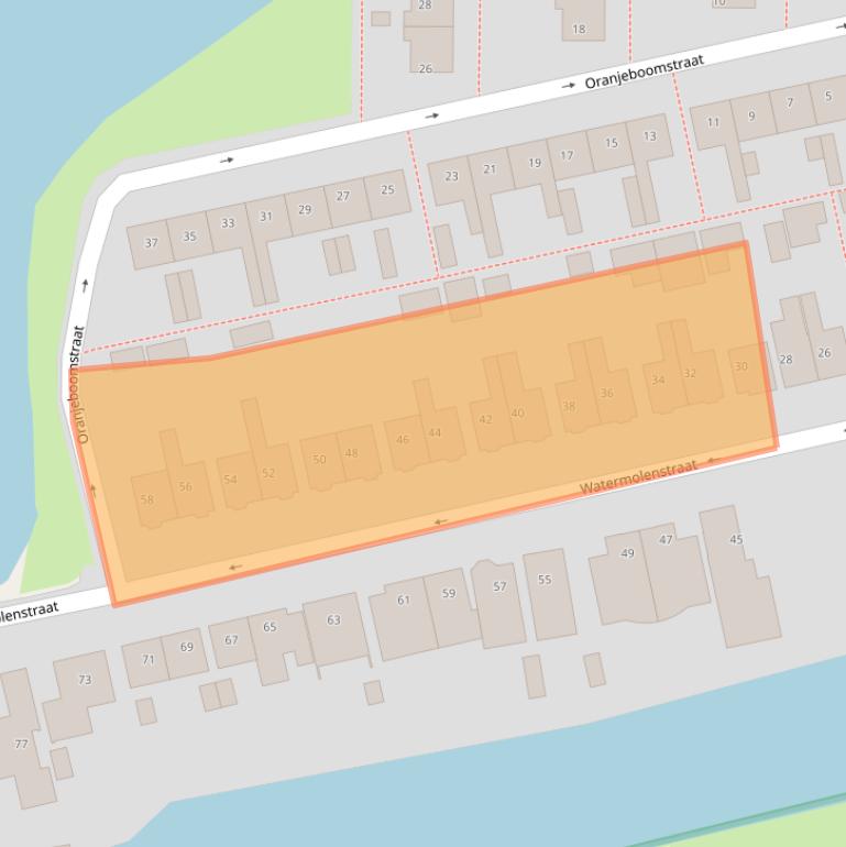 Kaart van postcodegebied 1551BE.