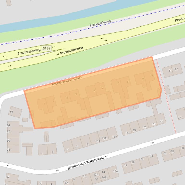 Kaart van postcodegebied 1551CE.