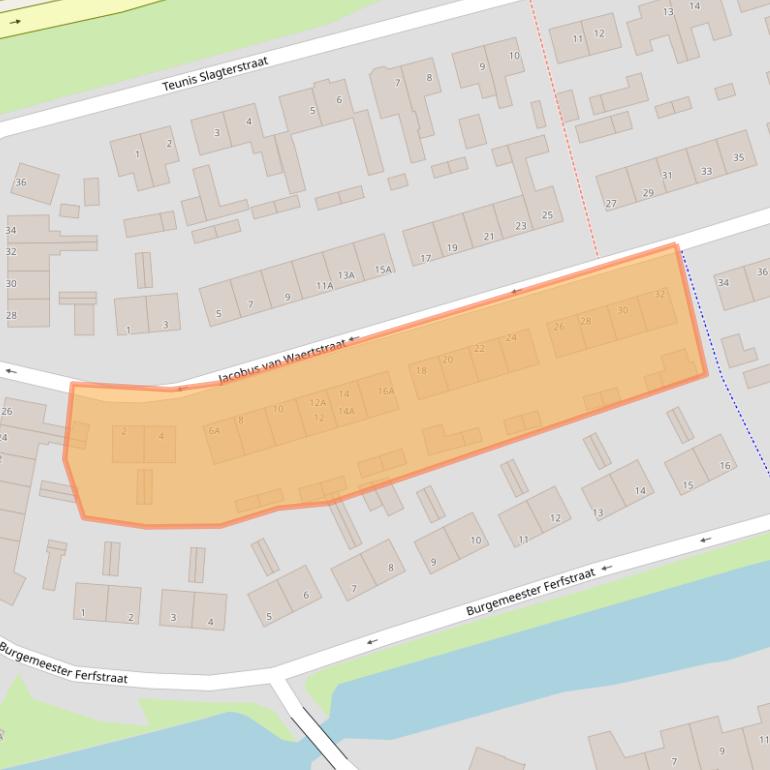 Kaart van postcodegebied 1551CK.