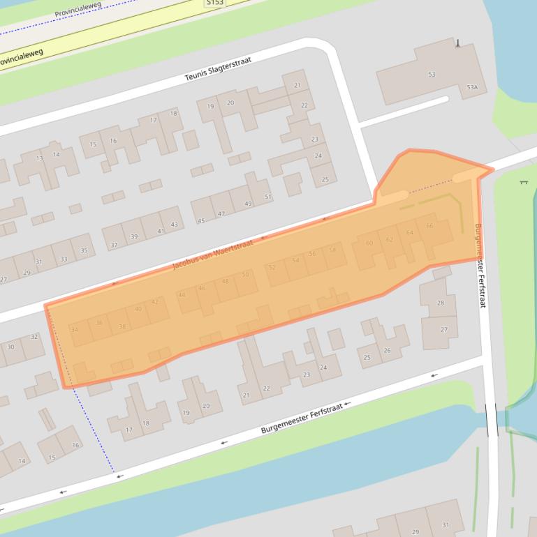 Kaart van postcodegebied 1551CL.