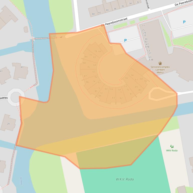 Kaart van postcodegebied 1551CW.