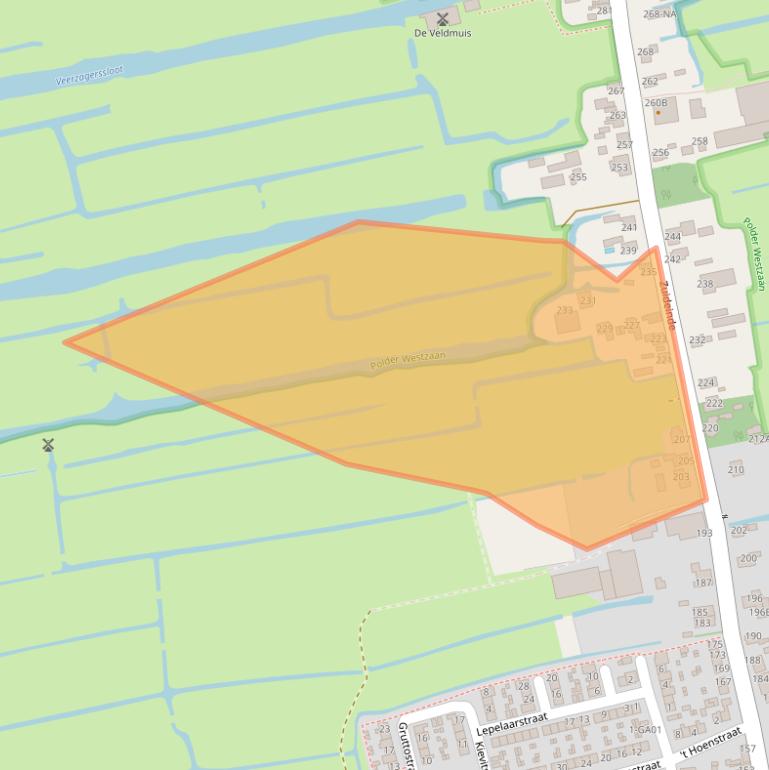 Kaart van postcodegebied 1551EG.