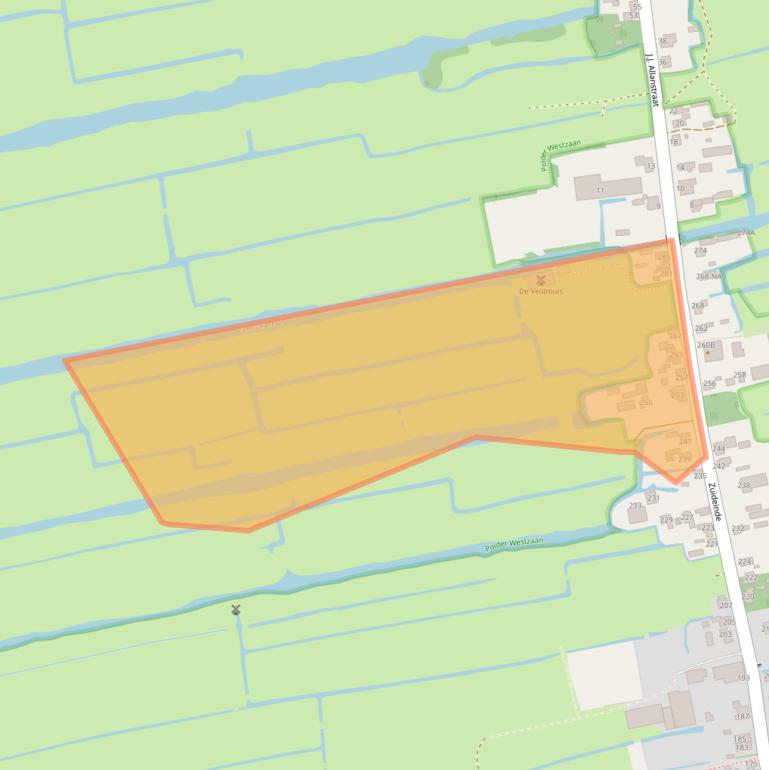 Kaart van postcodegebied 1551EH.