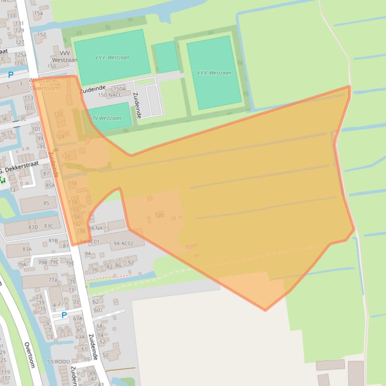 Kaart van postcodegebied 1551EL.