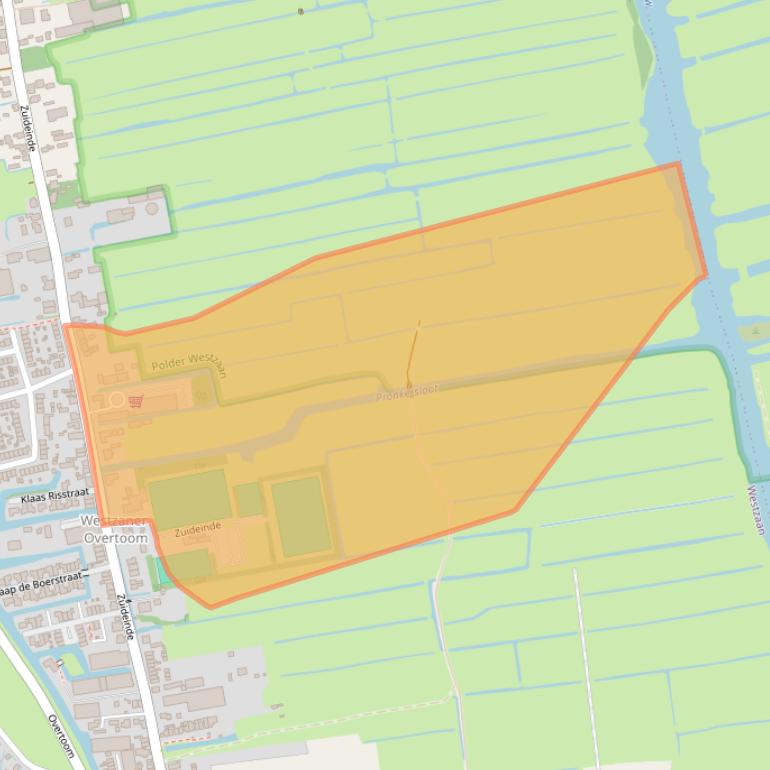 Kaart van postcodegebied 1551EM.