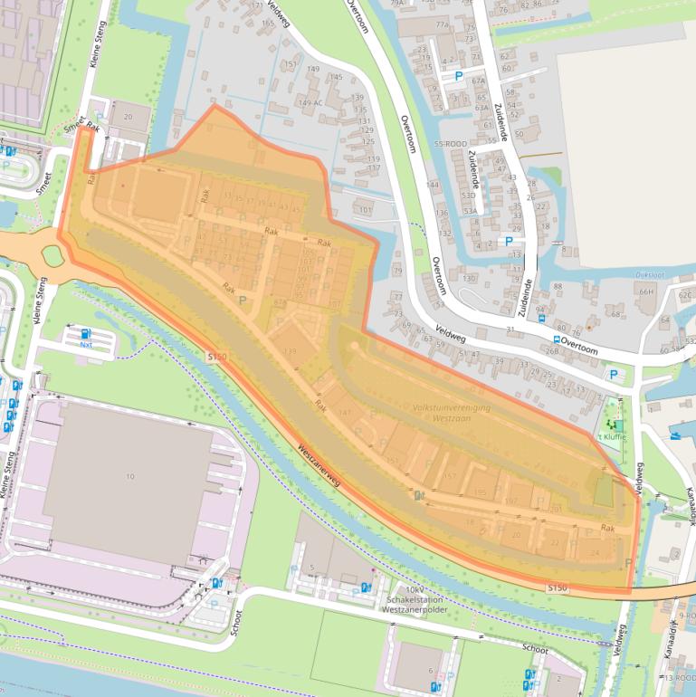 Kaart van postcodegebied 1551NA.