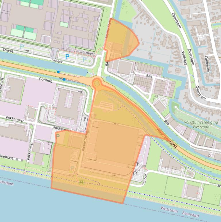 Kaart van postcodegebied 1551NC.