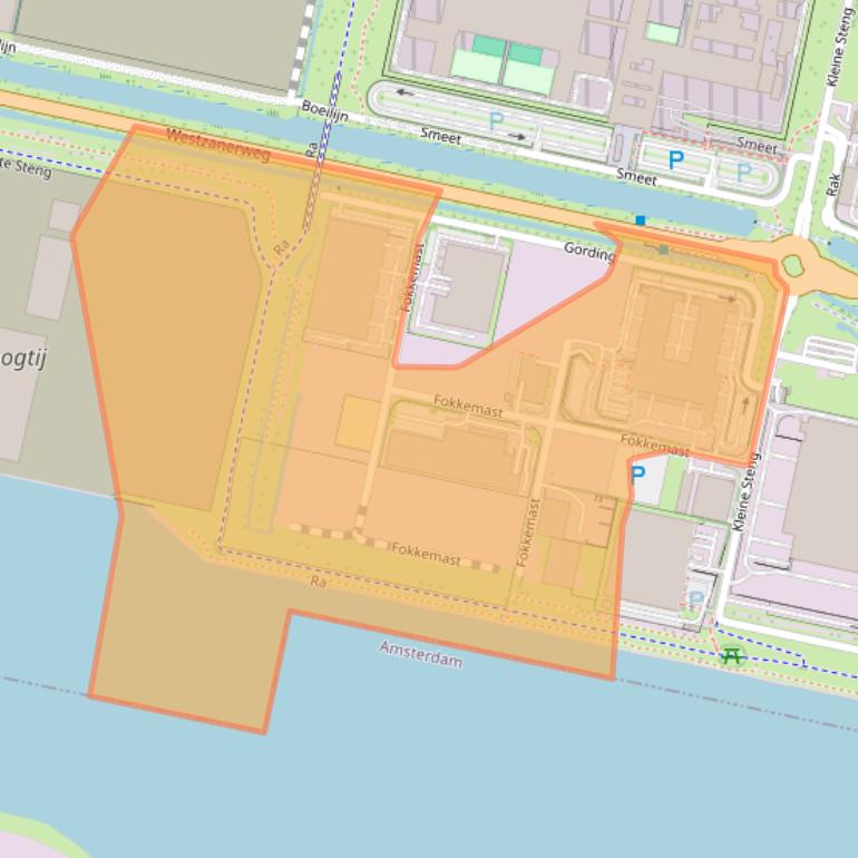 Kaart van postcodegebied 1551ND.