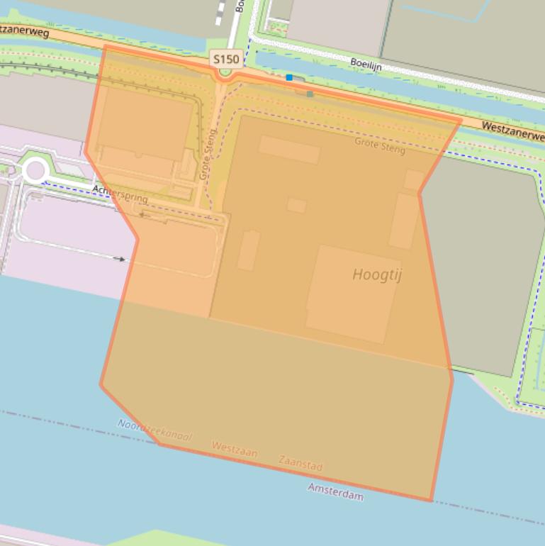 Kaart van postcodegebied 1551NL.