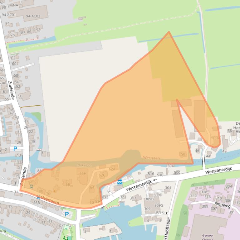 Kaart van postcodegebied 1551PB.