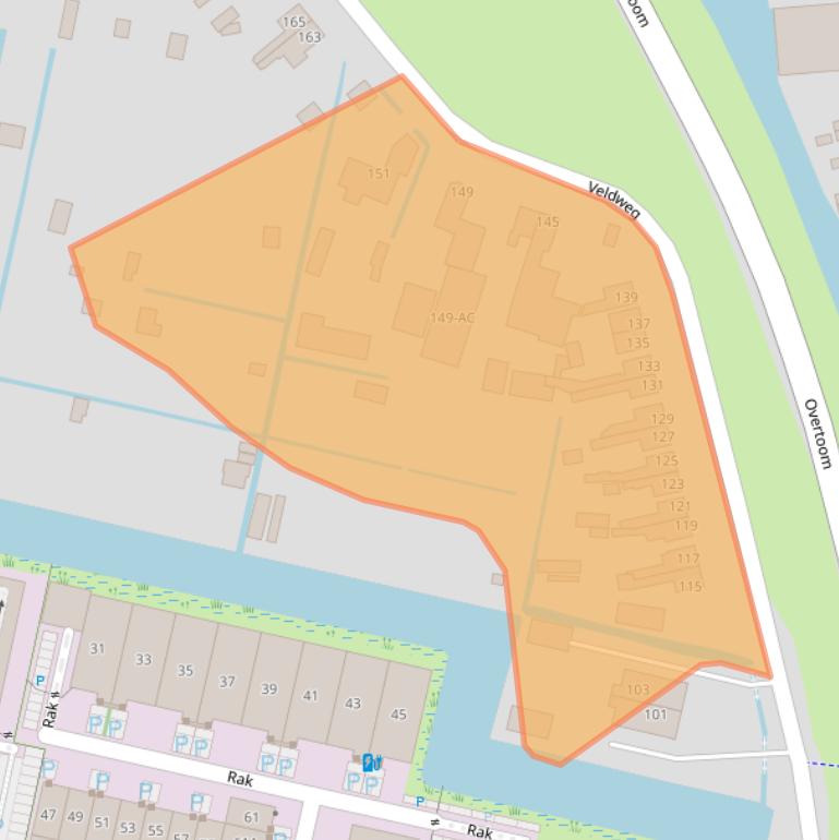 Kaart van postcodegebied 1551PL.