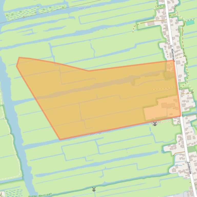 Kaart van postcodegebied 1551RA.