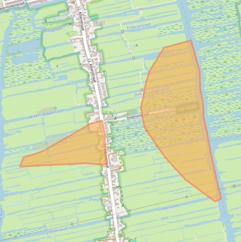 Kaart van postcodegebied 1551RE.